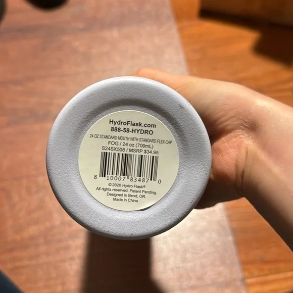 Hydro Flask 24 Oz Standard Mouth Bottle with Flex Cap Lid | Fog (NWT) - Picture 9 of 13